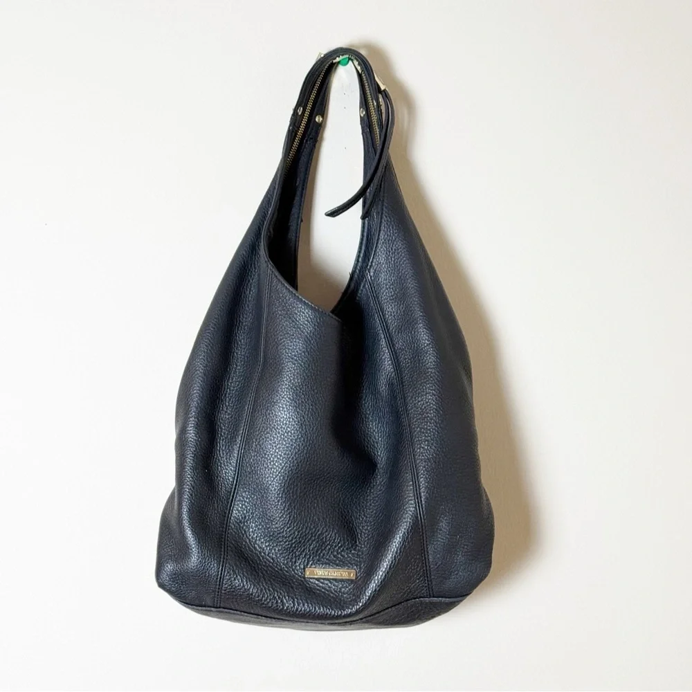 Vince Camuto Zoe Convertible Split Strap Pebble Leather Tassel Hobo Purse